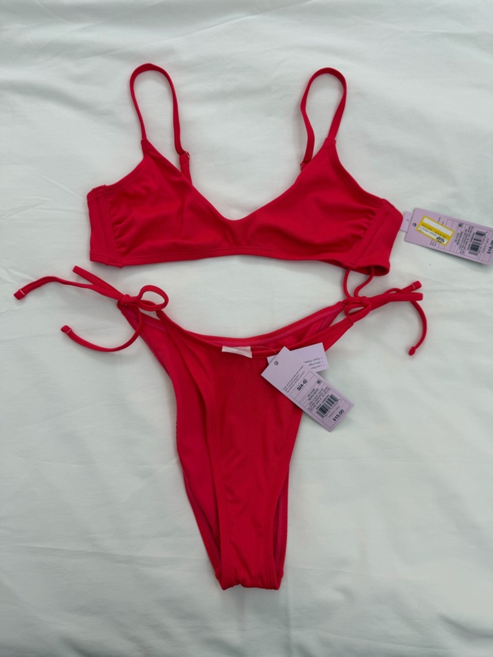 Wild Fable Red Pink Bikini Set High Rise Low Coverage Size S NWT